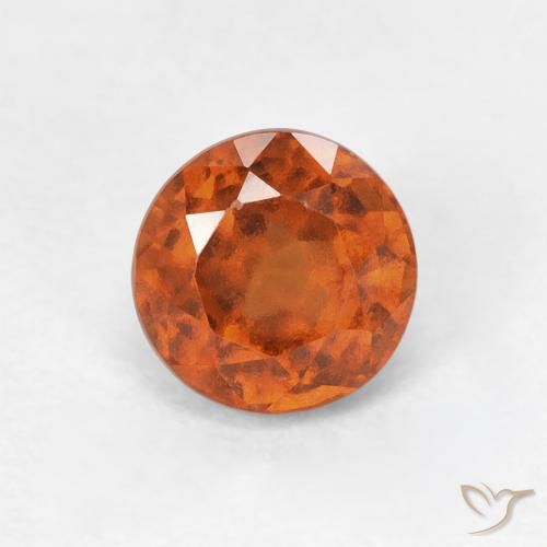 1.02ct 자연스러운 앰버 오렌지 헤소나이트 가넷, 둥근, VVS-VS