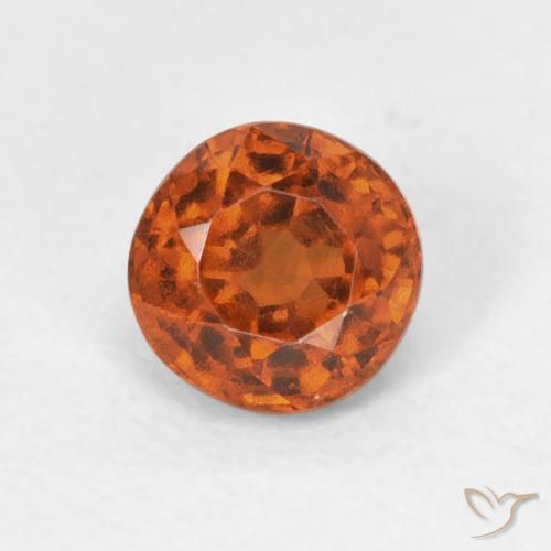 1.00ct 자연스러운 앰버 오렌지 헤소나이트 가넷, 둥근, VVS-VS
