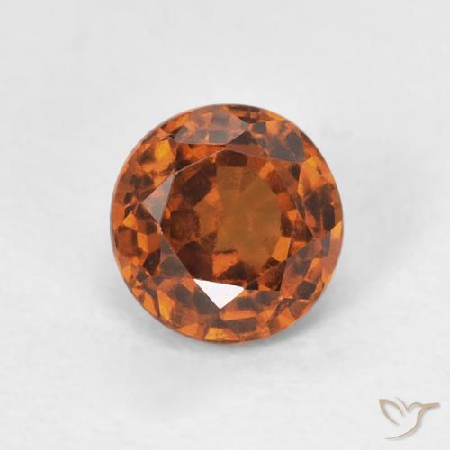 1.02ct 자연스러운 딥 오렌지 헤소나이트 가넷, 둥근, VVS-VS