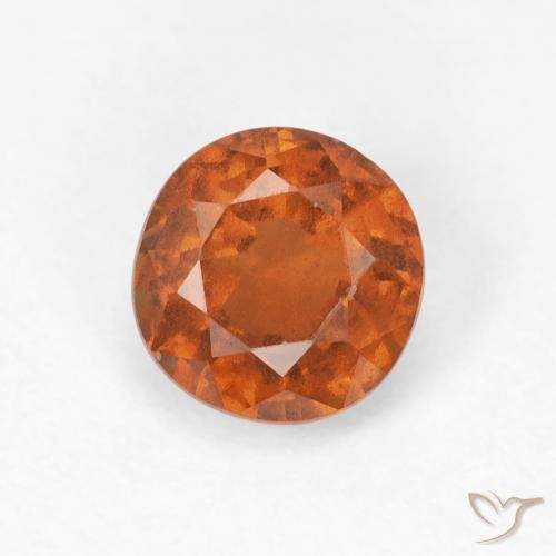 0.86ct 자연스러운 앰버 오렌지 헤소나이트 가넷, 둥근, VVS-VS