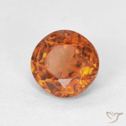 0.95캐럿 천연 Medium Dark-Orange 헤소나이트 가넷, 둥근, VVS-VS