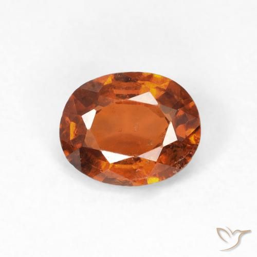 0.92ct 자연스러운 Medium Dark-Orange 헤소나이트 가넷, 타원형, VS