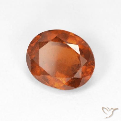 2.15캐럿 천연 Medium Dark-Orange 헤소나이트 가넷, 타원형, VS