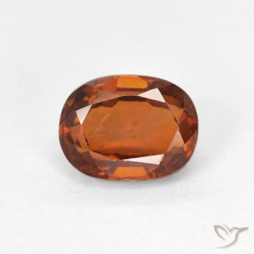 1.25ct 자연스러운 Medium Dark-Orange 헤소나이트 가넷, 타원형, VS