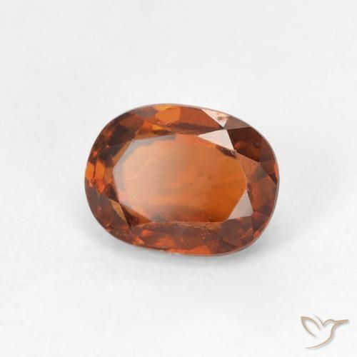 1.25캐럿 천연 Medium Dark-Orange 헤소나이트 가넷, 타원형, VS