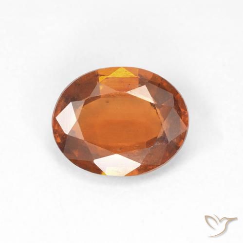 1.68ct 자연스러운 앰버 오렌지 헤소나이트 가넷, 타원형, VS
