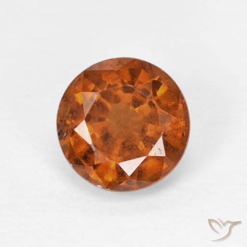 0.94ct 자연스러운 딥 오렌지 헤소나이트 가넷, 둥근, VS