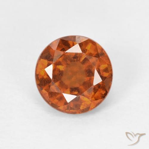 0.94ct 자연스러운 앰버 오렌지 헤소나이트 가넷, 둥근, VS