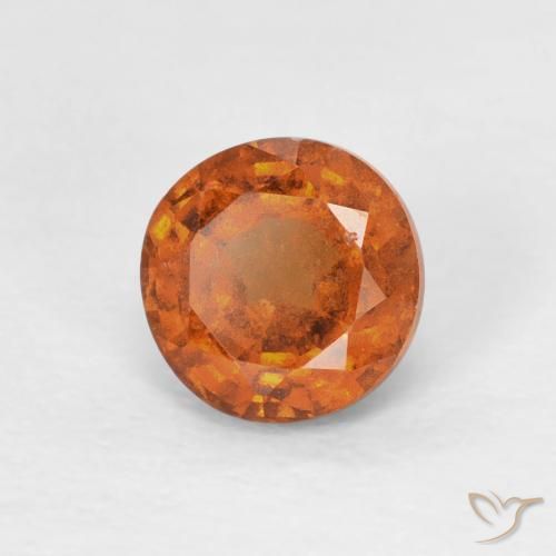 0.85캐럿 천연 Medium Dark-Orange 헤소나이트 가넷, 둥근, VS