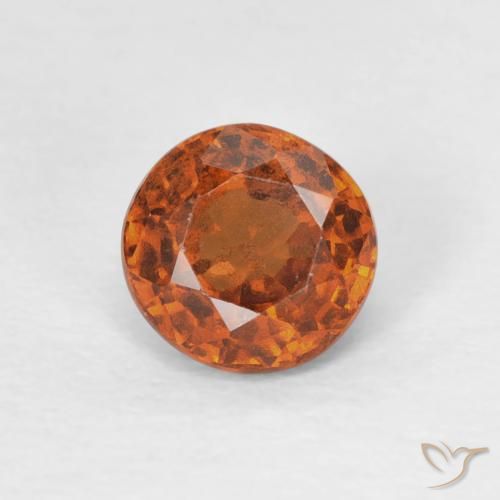 0.85ct 자연스러운 Medium Dark-Orange 헤소나이트 가넷, 둥근, VS