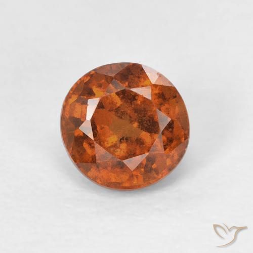 0.91ct 자연스러운 딥 오렌지 헤소나이트 가넷, 둥근, VS