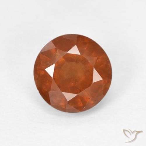 0.91ct 자연스러운 딥 오렌지 헤소나이트 가넷, 둥근, VS
