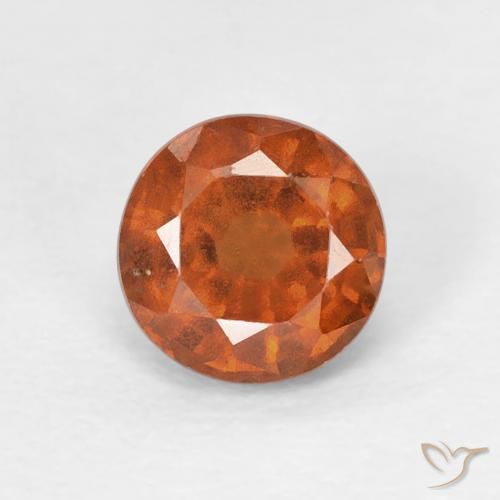 0.98ct 자연스러운 딥 오렌지 헤소나이트 가넷, 둥근, VS