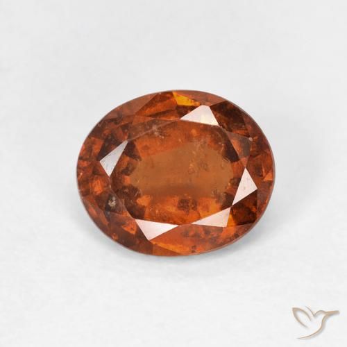 1.60ct 자연스러운 딥 오렌지 헤소나이트 가넷, 타원형, VS