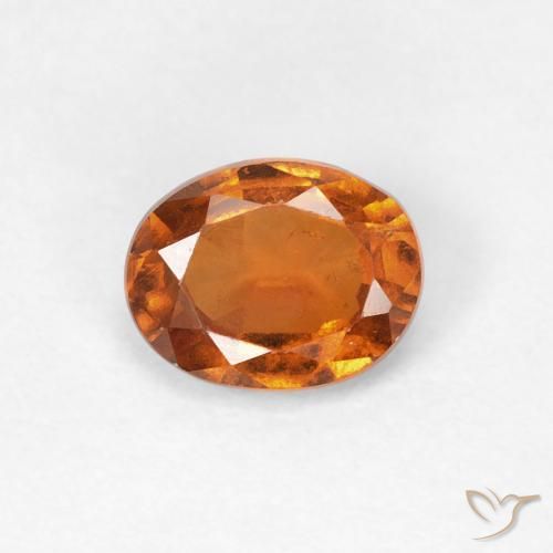 0.95ct 자연스러운 딥 오렌지 헤소나이트 가넷, 타원형, VS