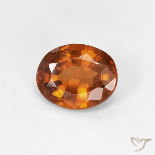 1.06ct 자연스러운 딥 오렌지 헤소나이트 가넷, 타원형, VS