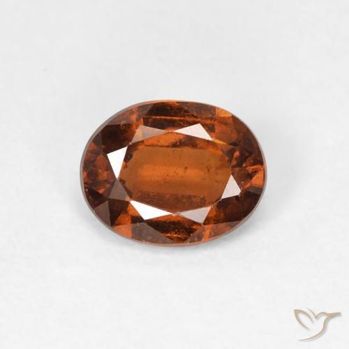 1.23ct 자연스러운 다크 오렌지 헤소나이트 가넷, 타원형, VS