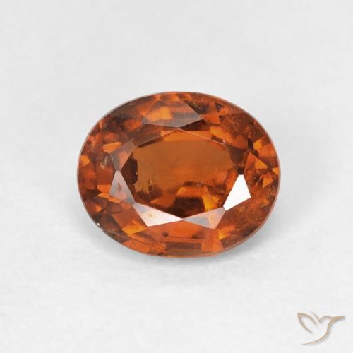 1.74ct 자연스러운 다크 오렌지 헤소나이트 가넷, 타원형, VS