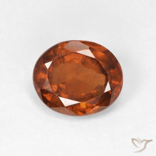 1.65ct 자연스러운 딥 오렌지 헤소나이트 가넷, 타원형, VS