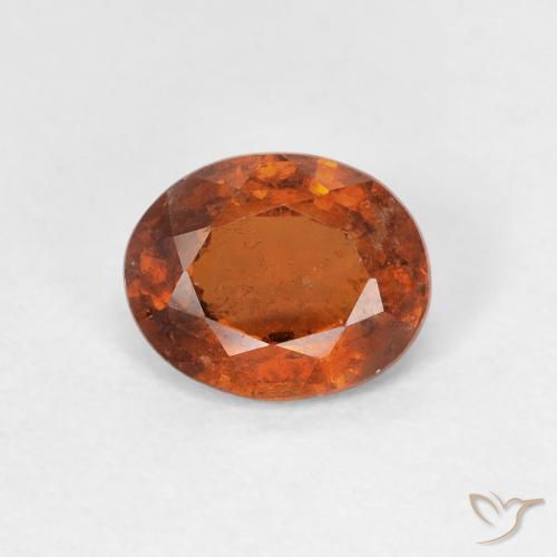 1.39ct 자연스러운 Medium Dark-Orange 헤소나이트 가넷, 타원형, VS
