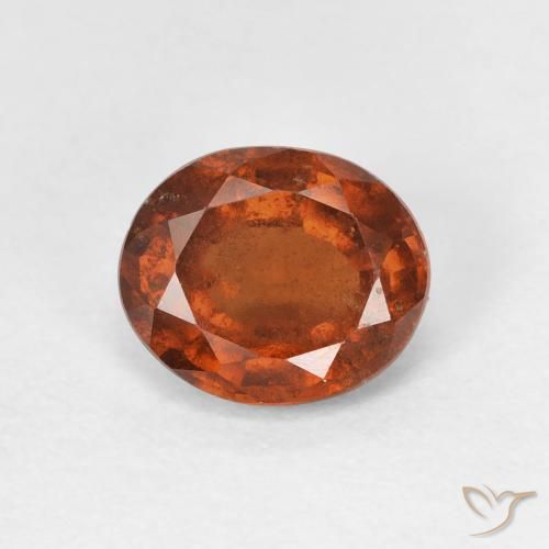 1.71ct 자연스러운 다크 오렌지 헤소나이트 가넷, 타원형, VS