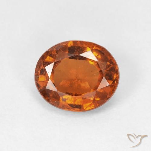 1.56ct 자연스러운 Medium Dark-Orange 헤소나이트 가넷, 타원형, VS