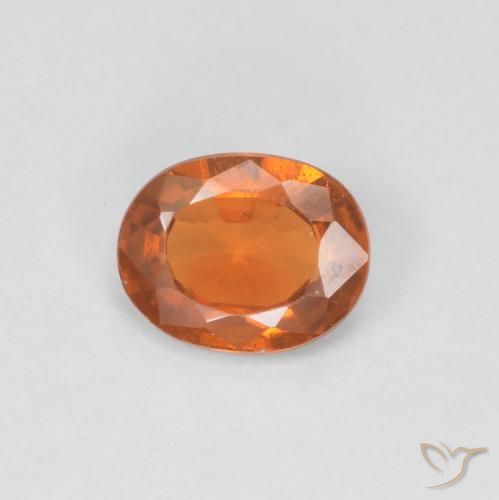 0.82ct 자연스러운 딥 오렌지 헤소나이트 가넷, 타원형, VVS-VS