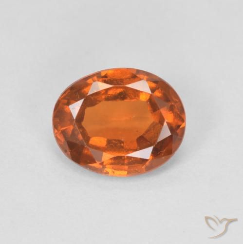 1.28ct 자연스러운 미디엄 오렌지 헤소나이트 가넷, 타원형, VVS-VS