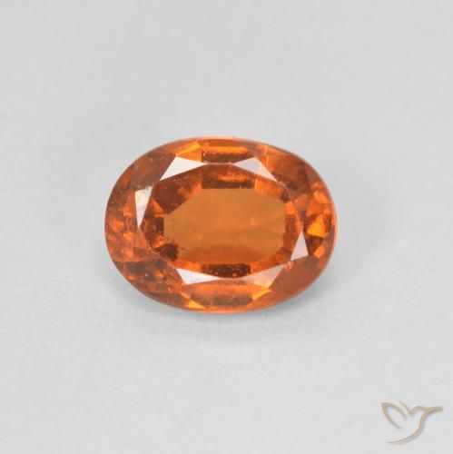 1.05ct 자연스러운 미디엄 오렌지 헤소나이트 가넷, 타원형, VVS-VS