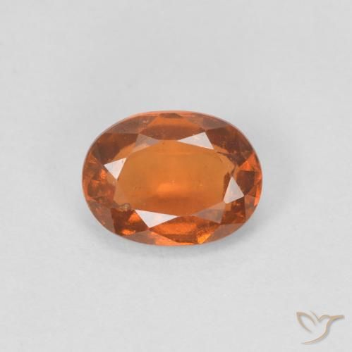 0.96ct 자연스러운 Medium Dark-Orange 헤소나이트 가넷, 타원형, VVS-VS