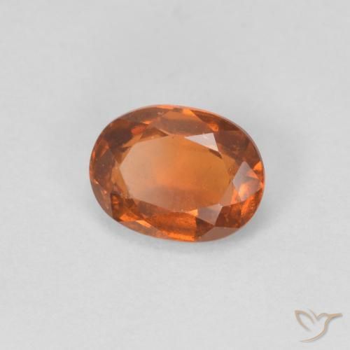 0.96캐럿 천연 Medium Dark-Orange 헤소나이트 가넷, 타원형, VVS-VS