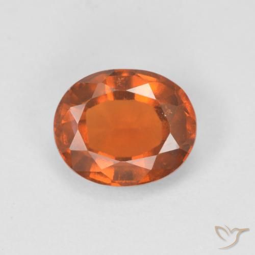 1.43ct 자연스러운 붉은 오렌지 헤소나이트 가넷, 타원형, VVS-VS