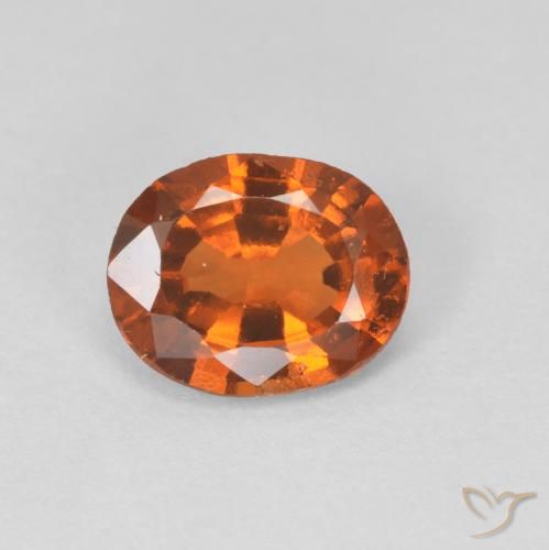 1.08ct 자연스러운 Medium Dark-Orange 헤소나이트 가넷, 타원형, VVS-VS