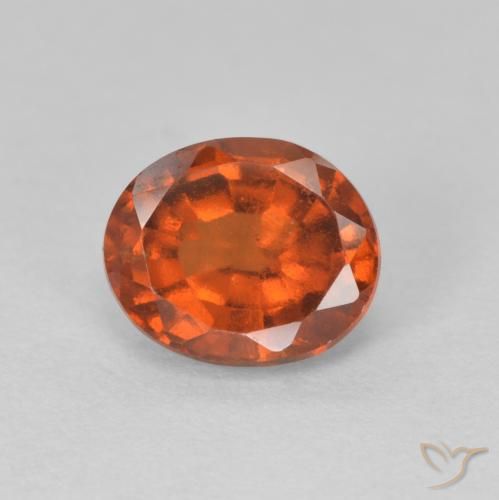 1.60ct 자연스러운 파이어 오렌지 헤소나이트 가넷, 타원형, VVS-VS