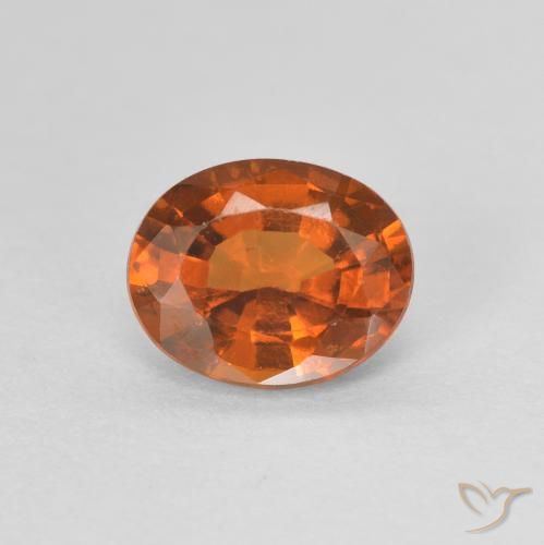 1.10ct 자연스러운 딥 오렌지 헤소나이트 가넷, 타원형, VVS-VS