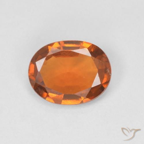 1.10ct 자연스러운 딥 오렌지 헤소나이트 가넷, 타원형, VVS-VS