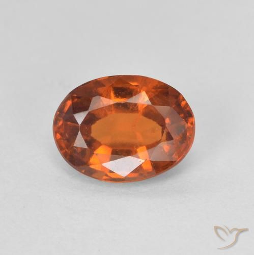 1.22ct 자연스러운 앰버 오렌지 헤소나이트 가넷, 타원형, VVS-VS