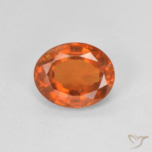 1.16ct 자연스러운 미디엄 오렌지 헤소나이트 가넷, 타원형, VVS-VS