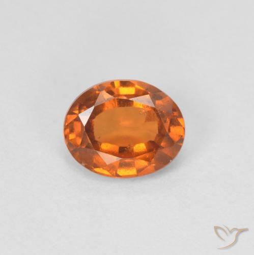 0.92ct 자연스러운 미디엄 오렌지 헤소나이트 가넷, 타원형, VVS-VS