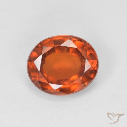 1.48ct 자연스러운 붉은 오렌지 헤소나이트 가넷, 타원형, VVS-VS