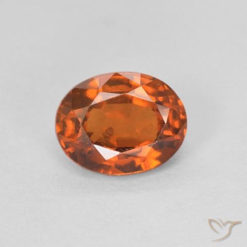 1.22ct 자연스러운 Medium Dark-Orange 헤소나이트 가넷, 타원형, VVS-VS