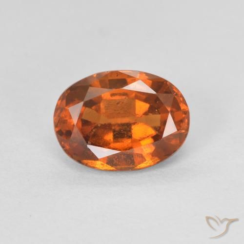 1.27ct 자연스러운 Medium Dark-Orange 헤소나이트 가넷, 타원형, VVS-VS