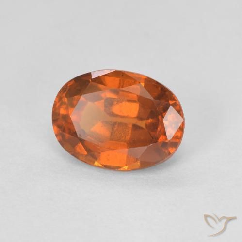 1.27캐럿 천연 Medium Dark-Orange 헤소나이트 가넷, 타원형, VVS-VS