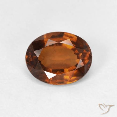 1.40ct 자연스러운 딥 오렌지 헤소나이트 가넷, 타원형, VVS-VS