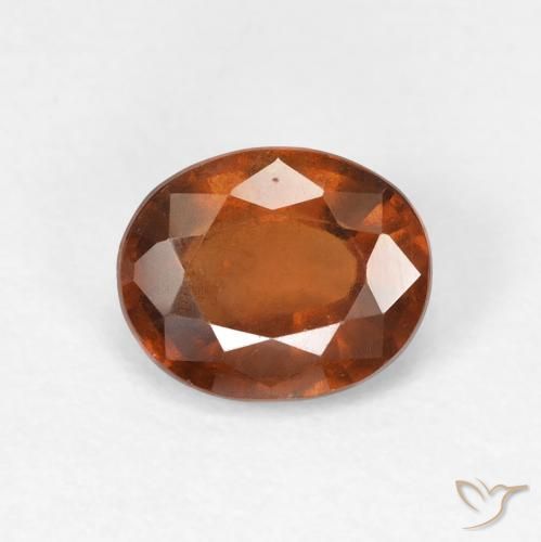1.51ct 자연스러운 앰버 오렌지 헤소나이트 가넷, 타원형, VVS-VS