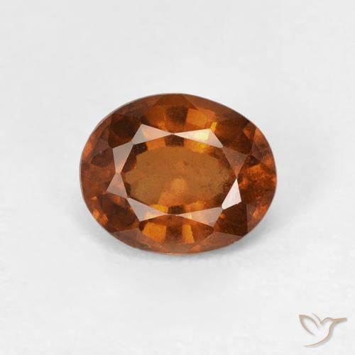 0.98ct 자연스러운 Medium Dark-Orange 헤소나이트 가넷, 타원형, VVS-VS