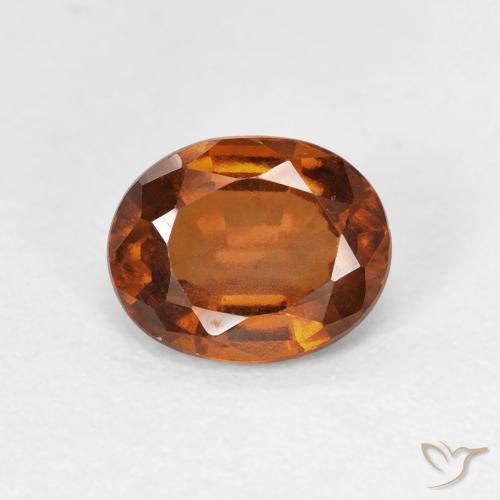 1.60ct 자연스러운 Medium Dark-Orange 헤소나이트 가넷, 타원형, VVS-VS