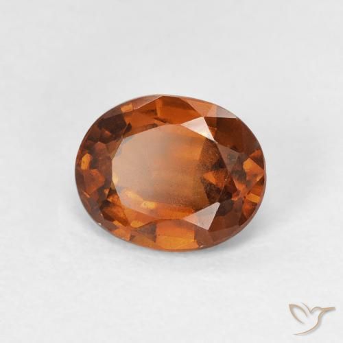 1.60캐럿 천연 Medium Dark-Orange 헤소나이트 가넷, 타원형, VVS-VS