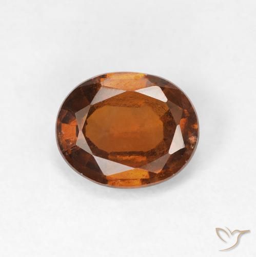 1.30ct 자연스러운 앰버 오렌지 헤소나이트 가넷, 타원형, VVS-VS