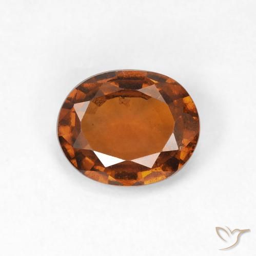 1.14ct 자연스러운 딥 오렌지 헤소나이트 가넷, 타원형, VVS-VS